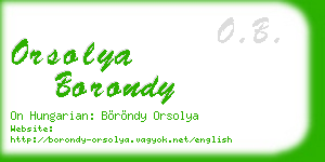 orsolya borondy business card